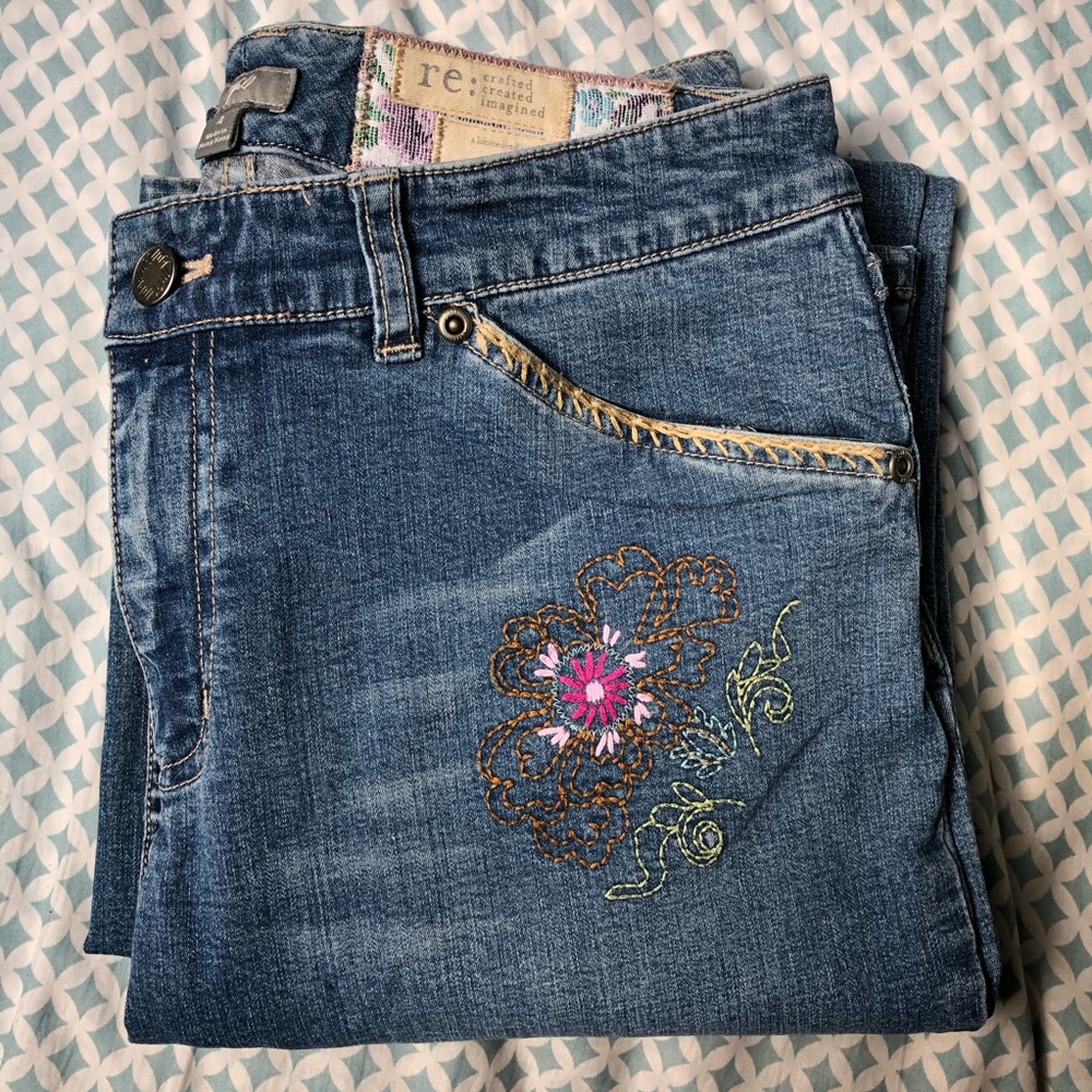 J.Jill Floral Embroidered Jeans